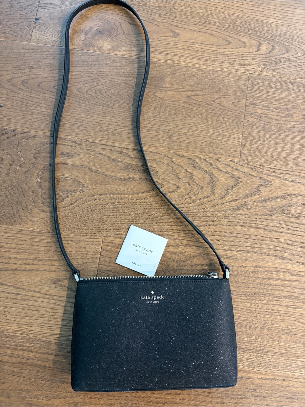 Kate Spade New York Black Glittery Crossbody Bag